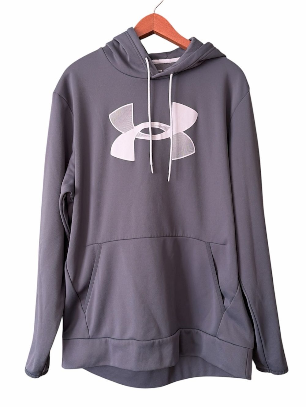 Under Armour Men’s Gray Hoodie with White Logo Sz XL
